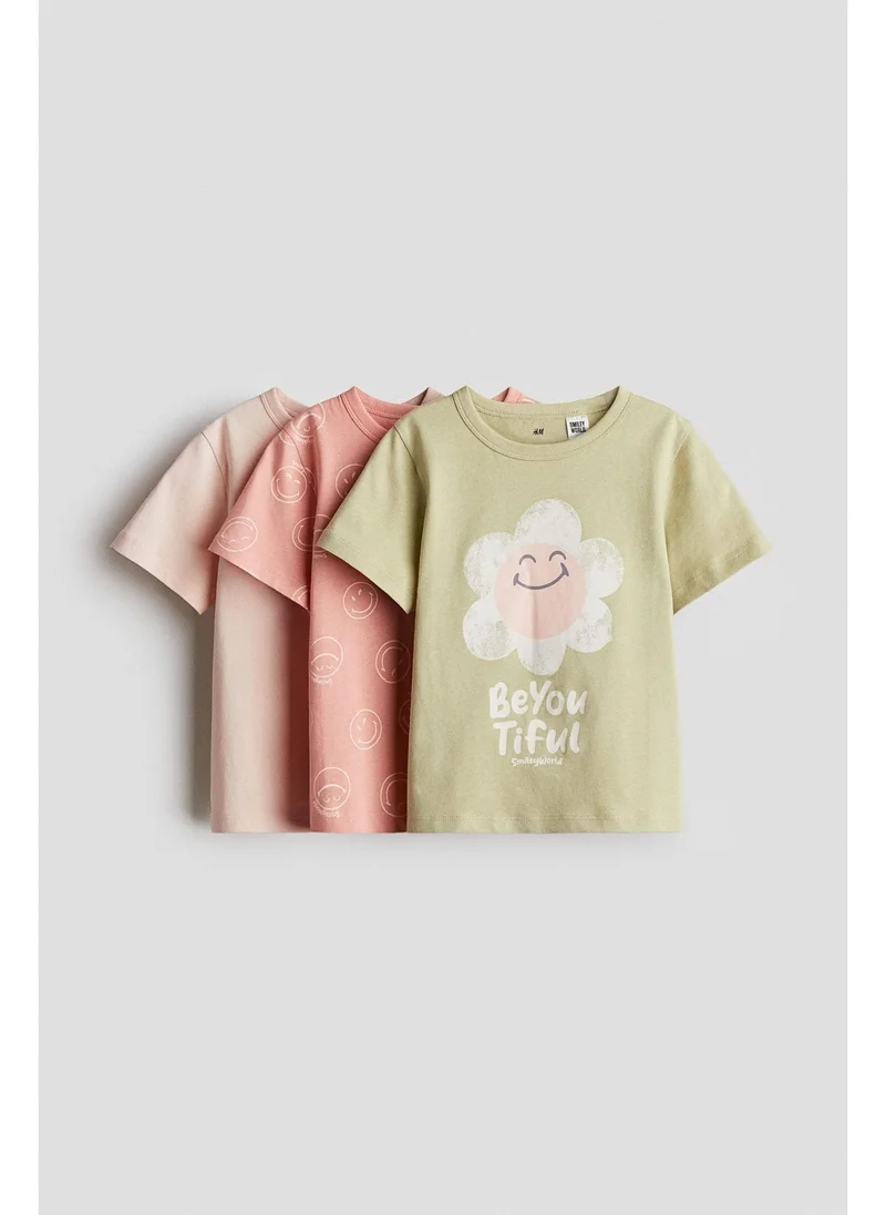 H&M 3-pack printed jersey tops