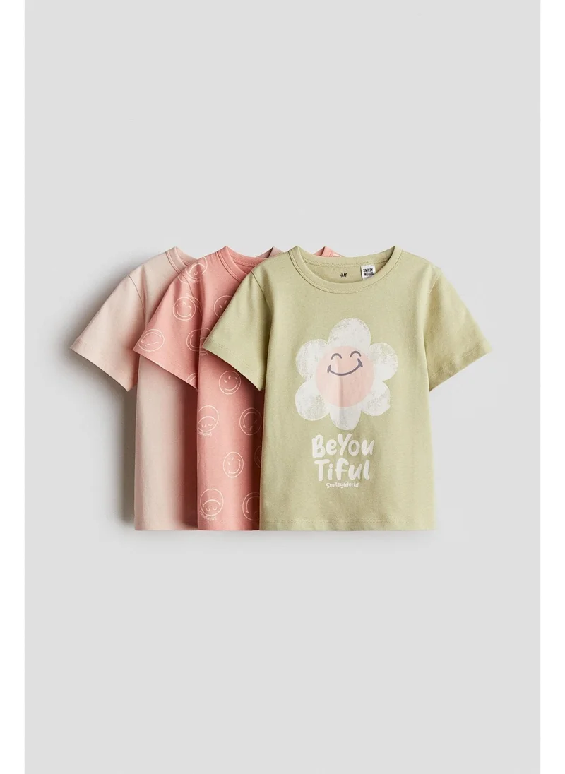 H&M 3-pack printed jersey tops