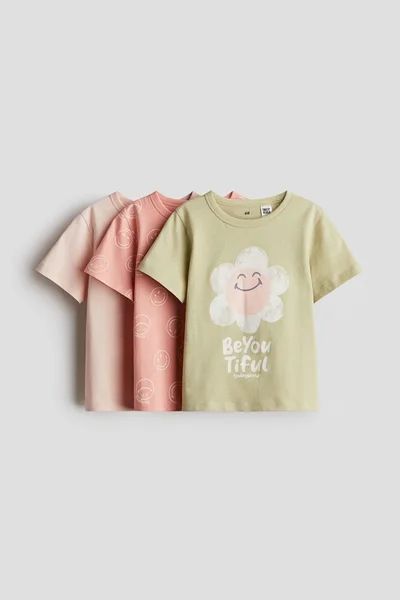 H&M 3-pack printed jersey tops