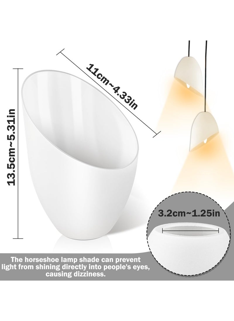 SYOSI 6 PCS Plastic Lamp Shade, 4.1 inch Diameter Horseshoe Lampshade Replacement Lampshade, for Bedroom Living Room Floor Lamp Ceiling Fan Light Covers, Easy to Install (White)  - Image 2