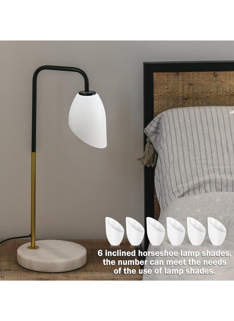 SYOSI - 6 PCS Plastic Lamp Shade, 4.1 inch Diameter Horseshoe Lampshade Replacement Lampshade, for Bedroom Living Room Floor Lamp Ceiling Fan Light Covers, Easy to Install (White) - Image 1
