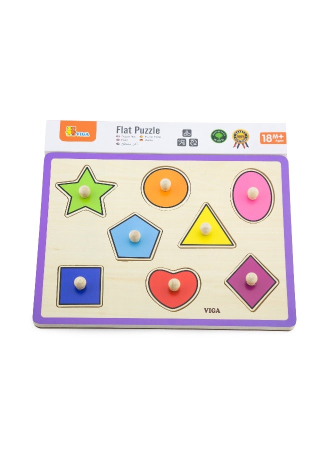 Viga Shapes, 8 Piece Knob Puzzle, Montessori Wooden Toy, Develops Sensory, Cognitive & Fine Motor Skills, Non-Toxic & Eco-friendly Kids Educational Toy, Suitable for Boys and Girls Aged 18M+ - Image 5