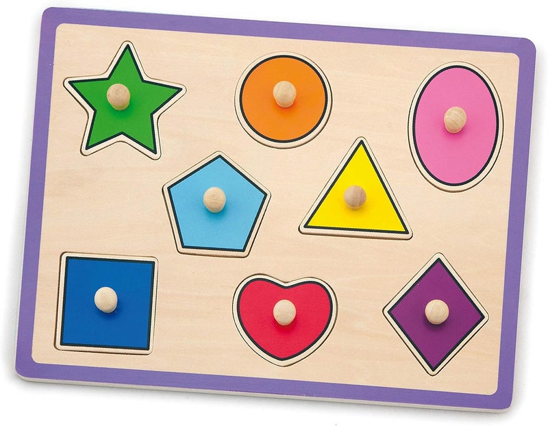 VIGA Wooden Flat Puzzle - Shapes for Early Learning - Image 1