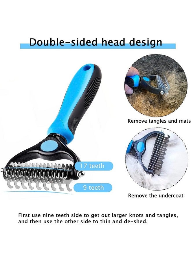 JUDEE Dematting Comb for Dog and Cat, Pet Grooming Rake and Brushes for Small, Medium Large Hair Double Sided Deshedding Tool Removes Loose Undercoat, Knots, Mats & Tangled Hair - Image 3