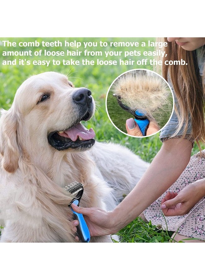 JUDEE Dematting Comb for Dog and Cat, Pet Grooming Rake and Brushes for Small, Medium Large Hair Double Sided Deshedding Tool Removes Loose Undercoat, Knots, Mats & Tangled Hair - Image 5
