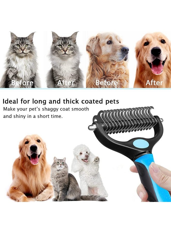 JUDEE Dematting Comb for Dog and Cat, Pet Grooming Rake and Brushes for Small, Medium Large Hair Double Sided Deshedding Tool Removes Loose Undercoat, Knots, Mats & Tangled Hair - Image 4