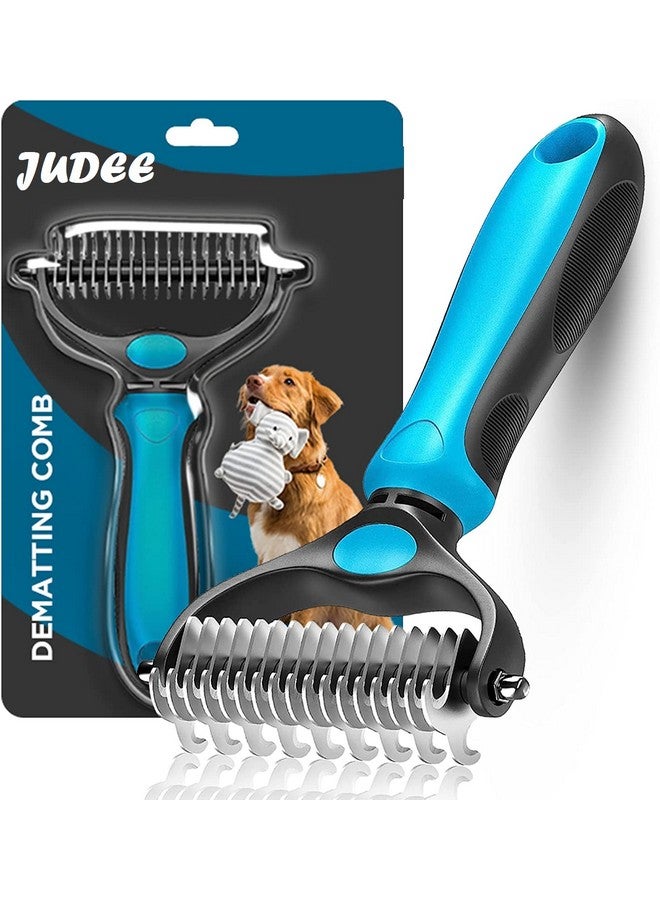 JUDEE Dematting Comb for Dog and Cat, Pet Grooming Rake and Brushes for Small, Medium Large Hair Double Sided Deshedding Tool Removes Loose Undercoat, Knots, Mats & Tangled Hair - Image 1