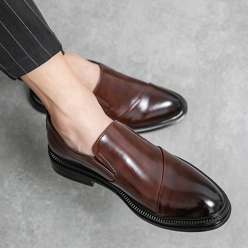 Plus Size Leather Shoes Men'S 2024 British Casual Business Dress Men'S Shoes Suit Shoes Wedding Groom Shoes 46 Size - Image 2