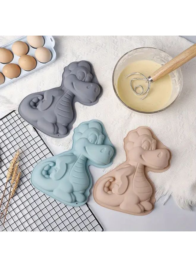 Pink Dinosaur Silicone Cake Pan Baking Mold Oven Accessory Kitchen Gadget - Image 2