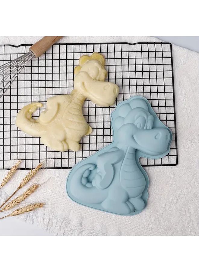 Pink Dinosaur Silicone Cake Pan Baking Mold Oven Accessory Kitchen Gadget - Image 1