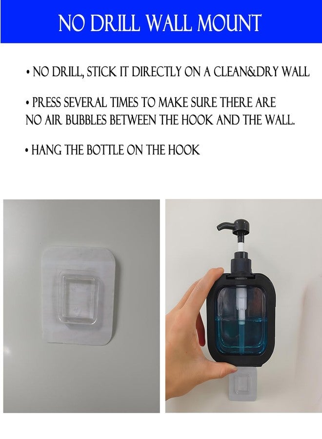 YIANCTRD Hand Soap Dispenser Bathroom, Shower Soap Dispenser Wall Mounted, Dish Dispenser for Kitchen, Shampoo and Conditioner Dispenser with Pump and Labels (Black) - Image 4