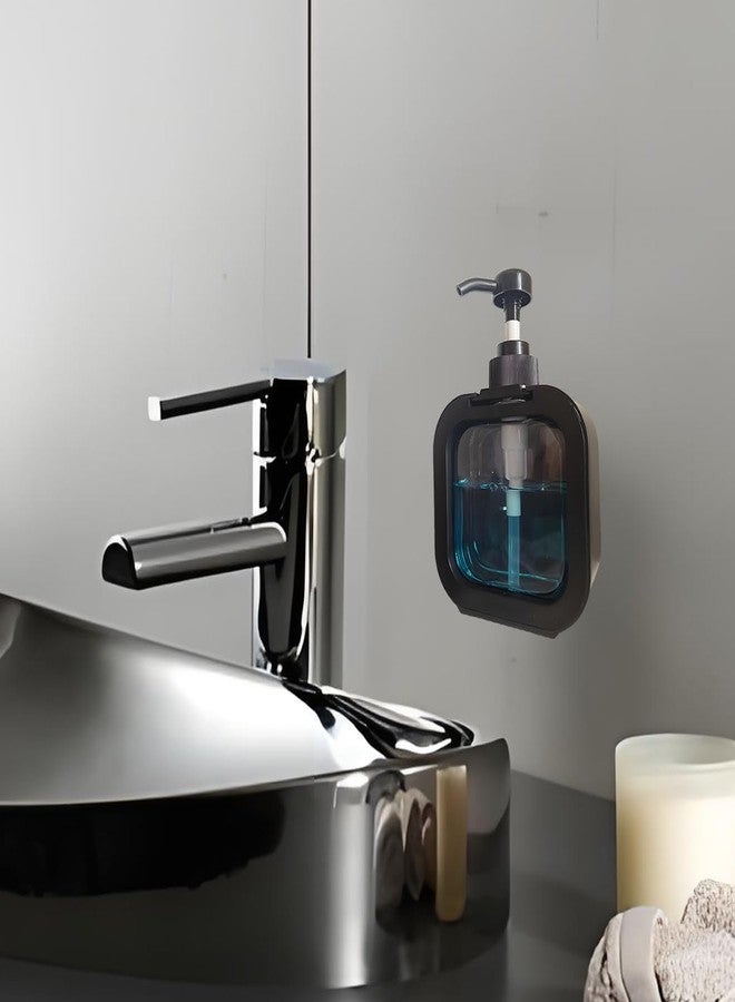 YIANCTRD Hand Soap Dispenser Bathroom, Shower Soap Dispenser Wall Mounted, Dish Dispenser for Kitchen, Shampoo and Conditioner Dispenser with Pump and Labels (Black) - Image 2