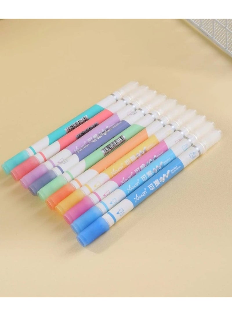 طقم قلم تحديد الوان الاقلام المظهر الأقلام المختلفة العلبة: 6 اقلام 2*1 فلوماستر وتحديد - Image 1