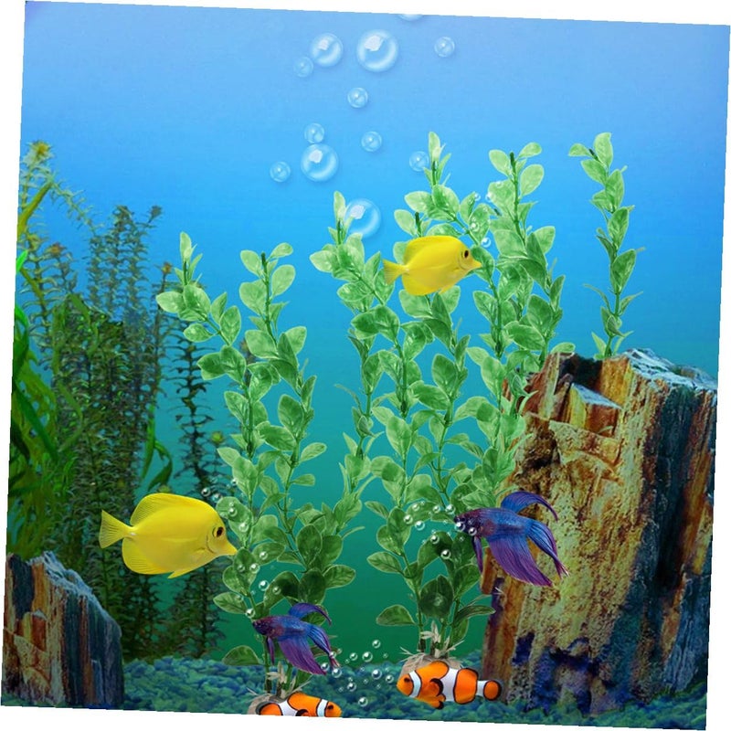 Green Artificial Aquarium Plants Set 3 Sections Underwater Decorations For Fish Tank - Image 5