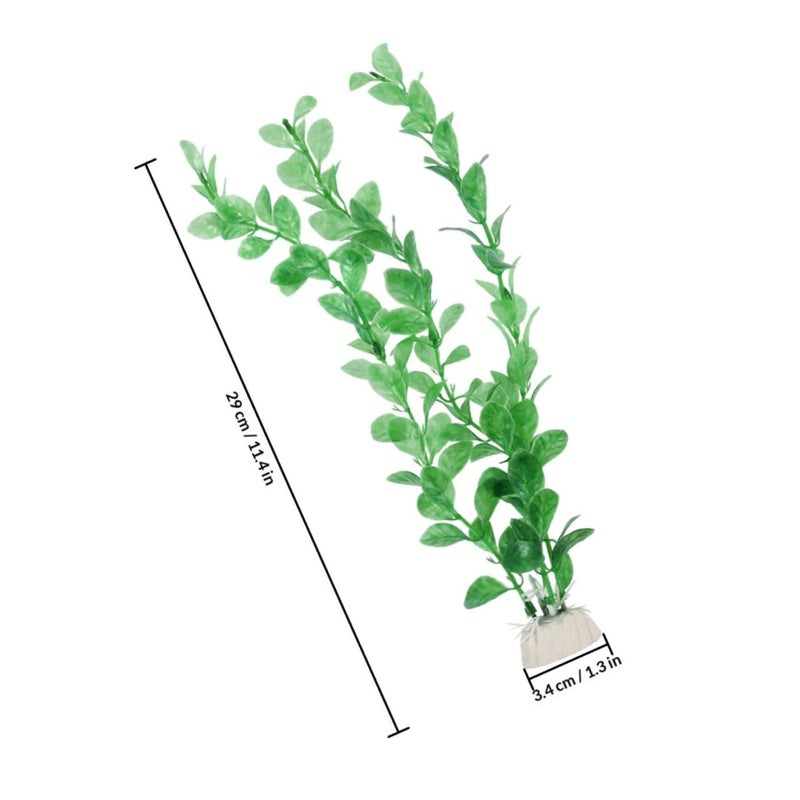 Green Artificial Aquarium Plants Set 3 Sections Underwater Decorations For Fish Tank - Image 3