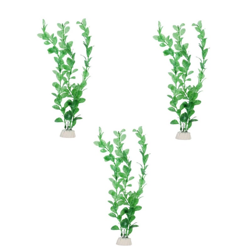 Green Artificial Aquarium Plants Set 3 Sections Underwater Decorations For Fish Tank - Image 2