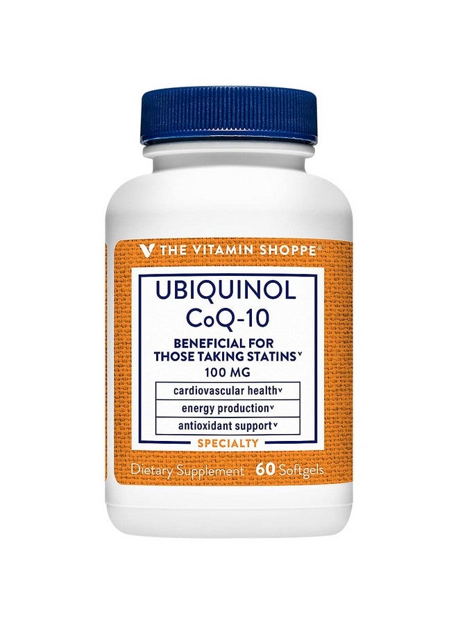 The Vitamin Shoppe Ubiquinol CoQ-10 100mg - Beneficial for Those Taking Statins - Supports Heart & Cellular Health and Healthy Energy Production, Essential Antioxidant - Once Daily (60 Softgels) - Image 1