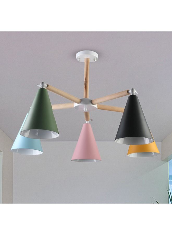 El Rawda Lighting Ply Ceiling Lamp - 5 Lamps | modern decorative LED E27 pendant light ceiling lamp hanging | suitable for any room | Color: Multicolor | Size: 43x67 cm - Image 2