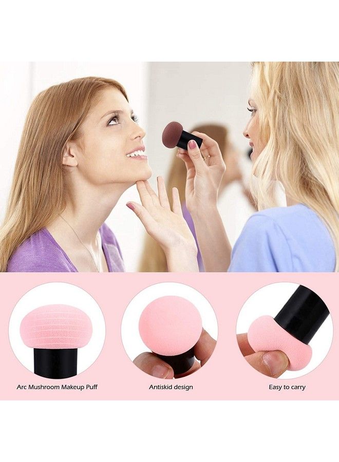 SUNISA 1 White Mini Foundation Brush And 1 Black Mushroom Head Beauty Blender (Pack Of 2) - Image 5