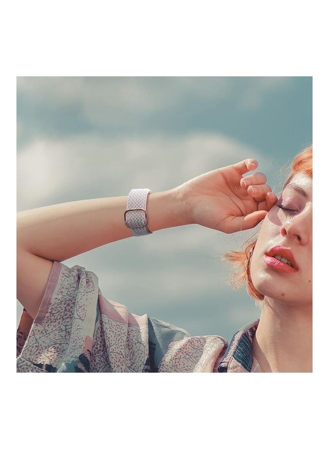 NIBEMINENT Wave Texture Nylon Replacement Watchbands For Apple Watch Series 1/2/3/4/5/6/7/SE 42-44-45mm Sand Pink - Image 5