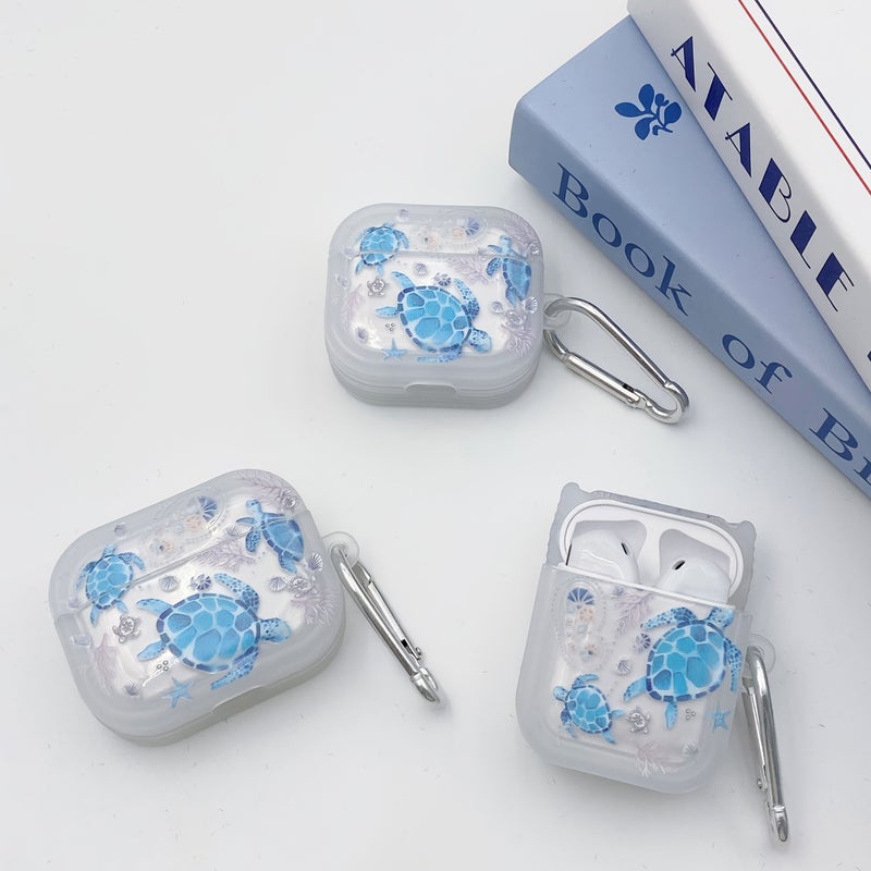 علبة حماية بتصميم سلحفاة متوافقة مع سماعات AirPods Pro اللاسلكية - Image 1