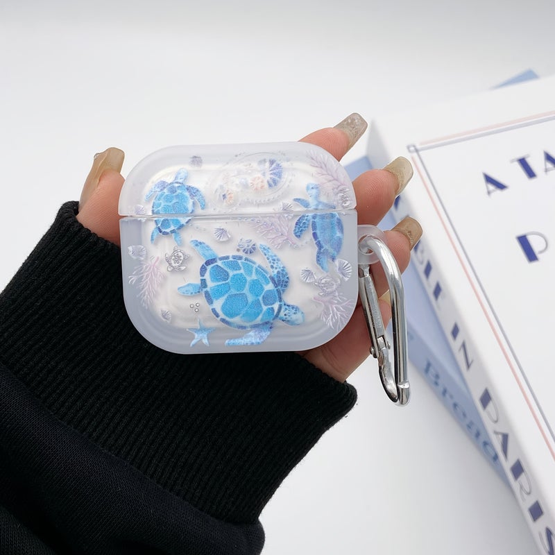علبة حماية بتصميم سلحفاة متوافقة مع سماعات AirPods Pro اللاسلكية - Image 4