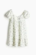 H&M white with blue floral print
