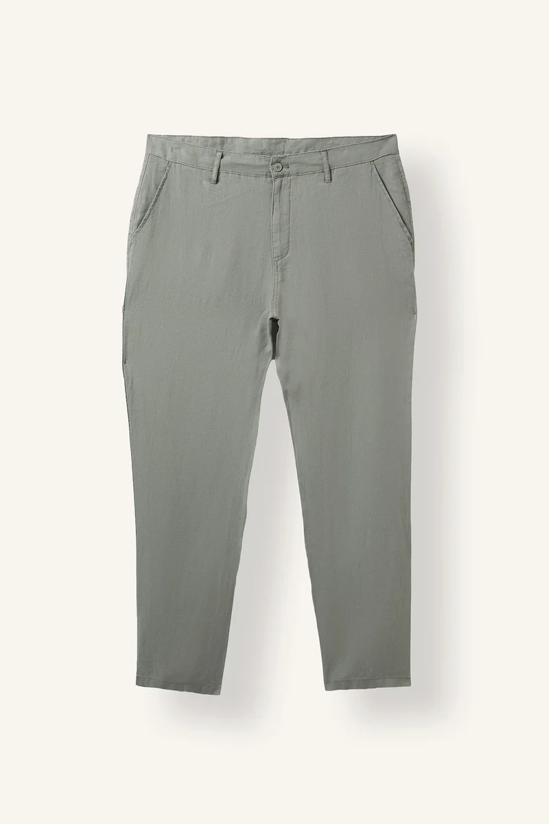 Defacto  100% Linen Relax Fit Trousers for Men | Best Price UAE