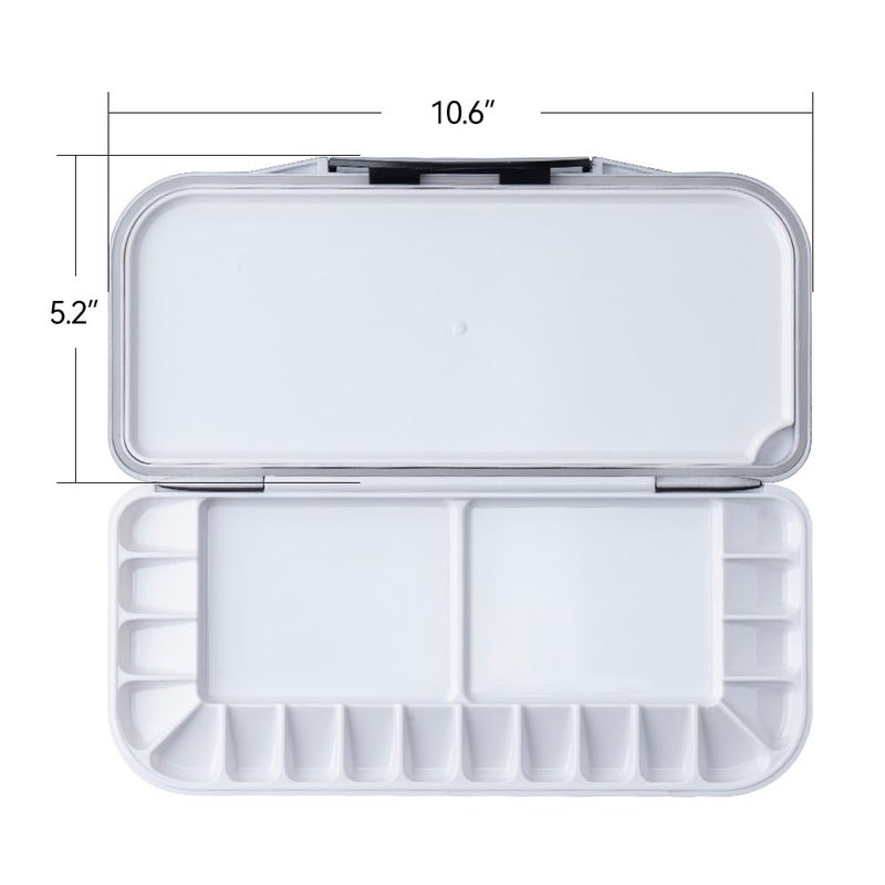 Transon Watercolor Palette Folding with Lid 18wells 2 Mixing Areas and 1 Large Mixing Tray Also for Gouache Acrylic Paint Palette Black Color - Image 2
