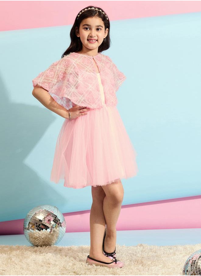 Stylo Bug - Embellished Cape Sleeves A-Line Dress by Styli - Image 1