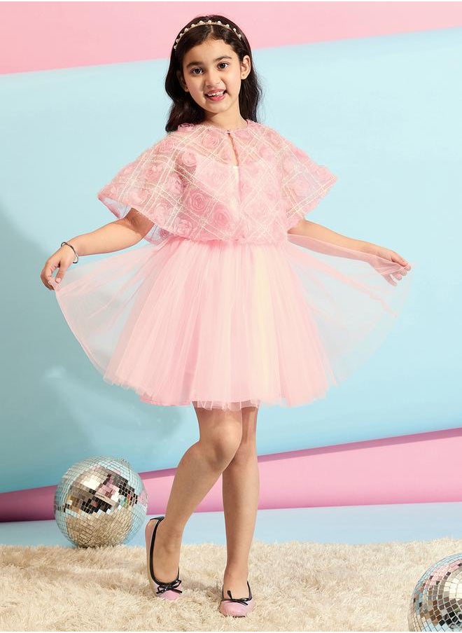 Stylo Bug - Embellished Cape Sleeves A-Line Dress by Styli - Image 1