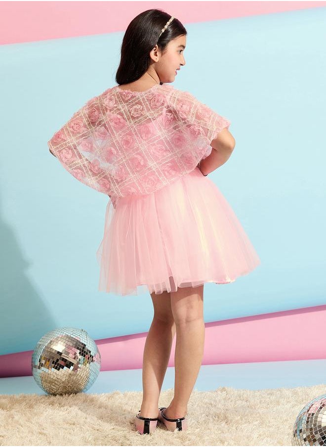 Stylo Bug - Embellished Cape Sleeves A-Line Dress by Styli - Image 1
