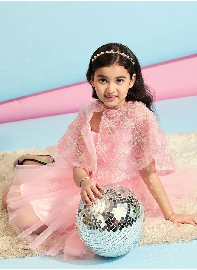 Stylo Bug - Embellished Cape Sleeves A-Line Dress by Styli - Image 1
