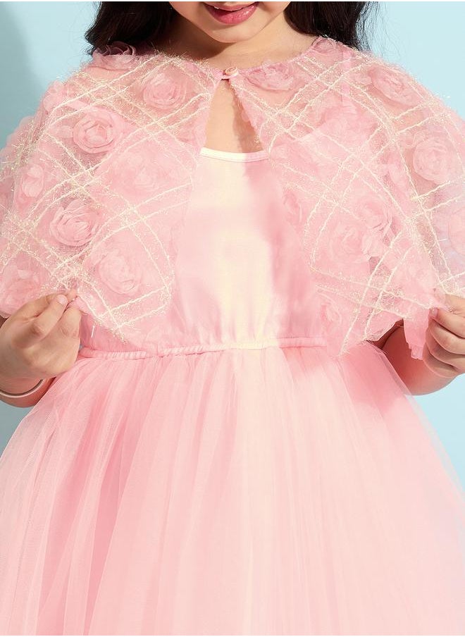 Stylo Bug - Embellished Cape Sleeves A-Line Dress by Styli - Image 1