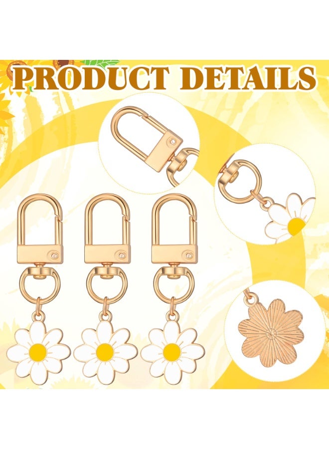 8 Pcs Spring Flower Enamel Keychain Daisy Cherry Boho Purse Charms Fashion Handbag Accessories For Women - Image 3