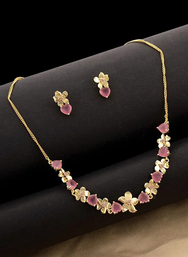 VOYLLA Love Paradise Floral Gem Necklace Set