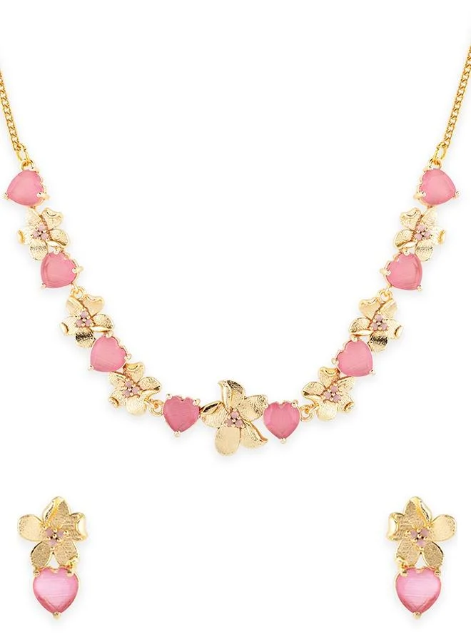 VOYLLA Love Paradise Floral Gem Necklace Set