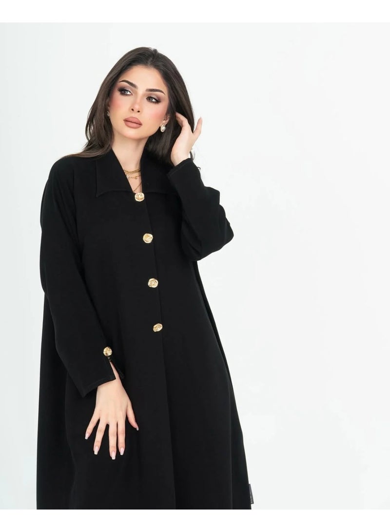 Abaya Lina Luxury Royal Crepe Half-Flared Design with Free Veil & Niqab - Image 1