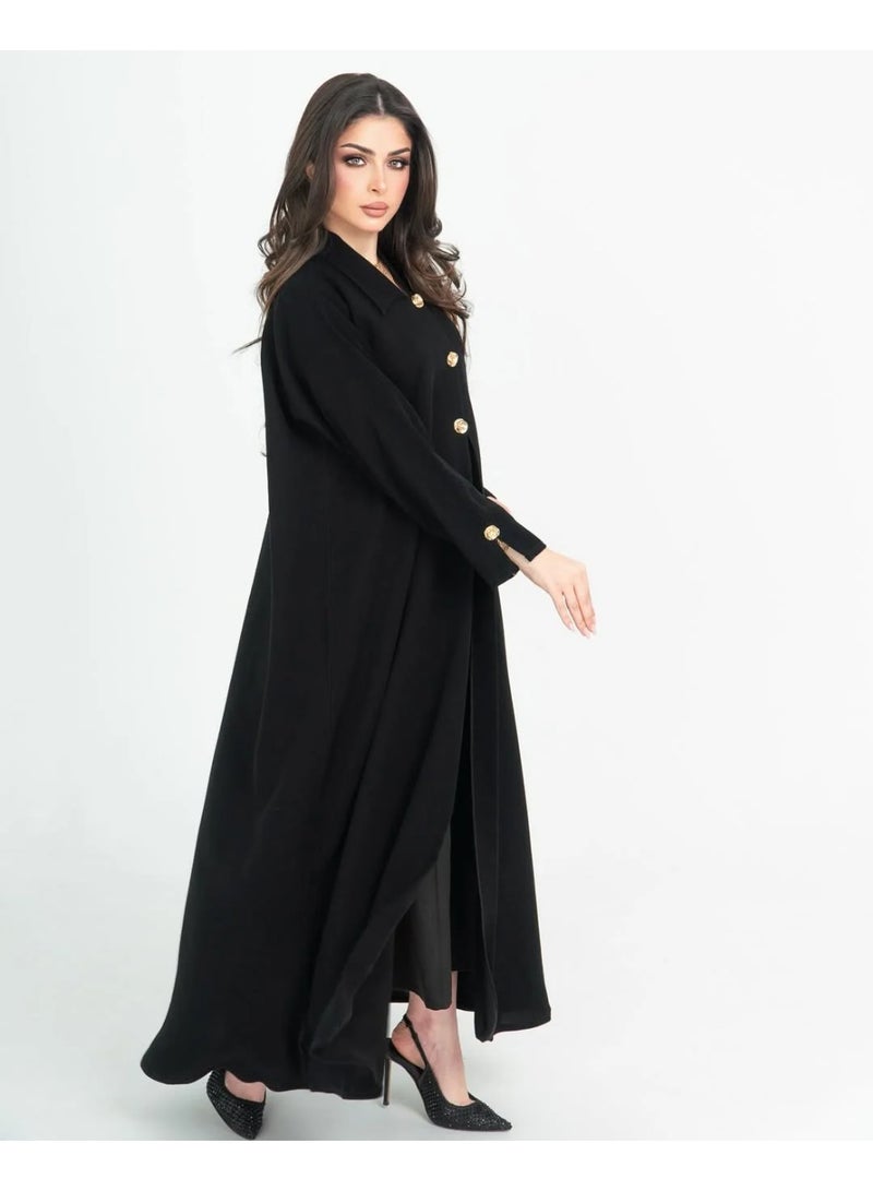 Abaya Lina Luxury Royal Crepe Half-Flared Design with Free Veil & Niqab - Image 2