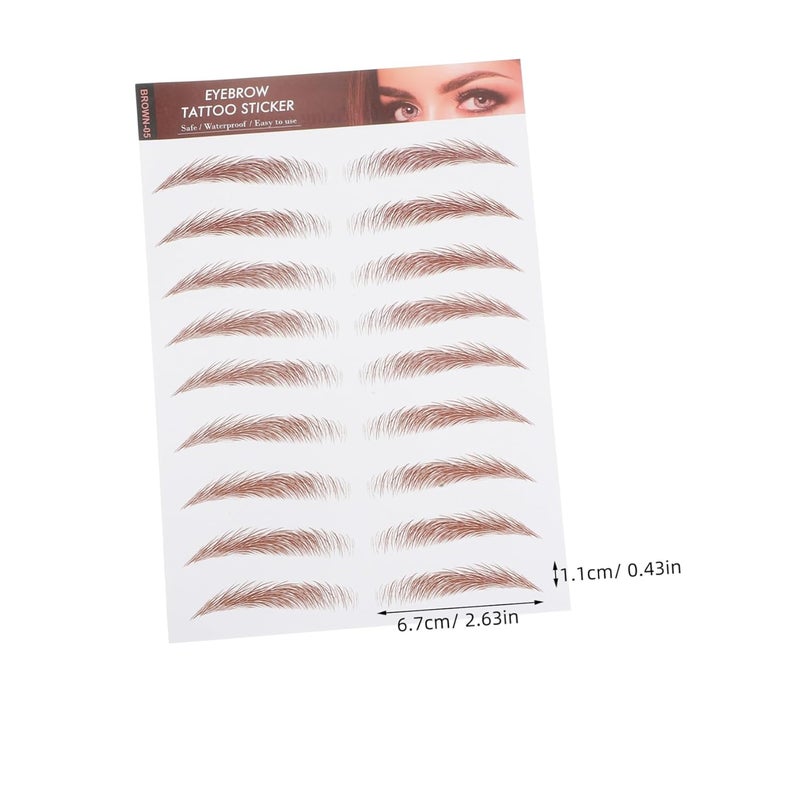 6sheets Temporary Eyebrow Tattoos Natural-looking Sticker Decals for Women Effect - Image 2