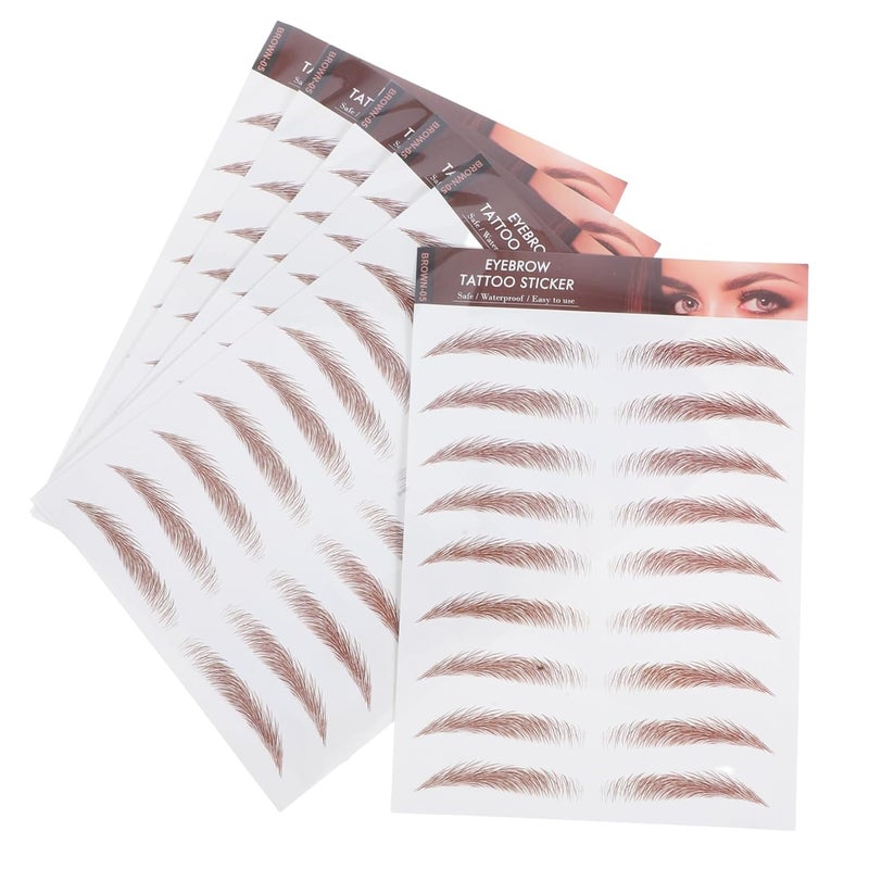 6sheets Temporary Eyebrow Tattoos Natural-looking Sticker Decals for Women Effect - Image 1