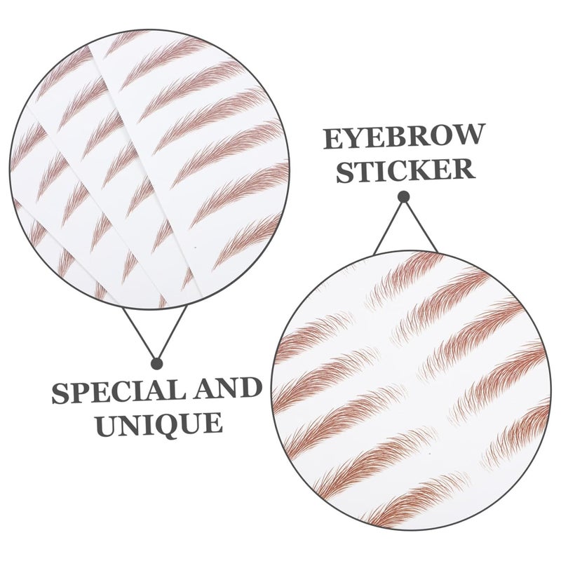6sheets Temporary Eyebrow Tattoos Natural-looking Sticker Decals for Women Effect - Image 3