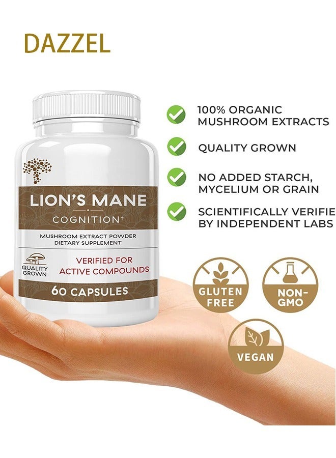 DAZZEL Visit the Real Mushrooms Store Lion's Mane Cognition Capsules (60Pieces) - Image 2