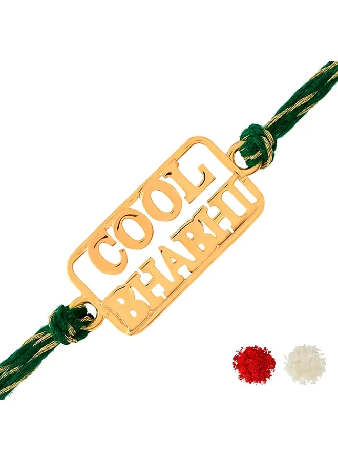 VOYLLA 925 Sterling Silver Cool Bhabhi Gold Micron Plated Thread Rakhi