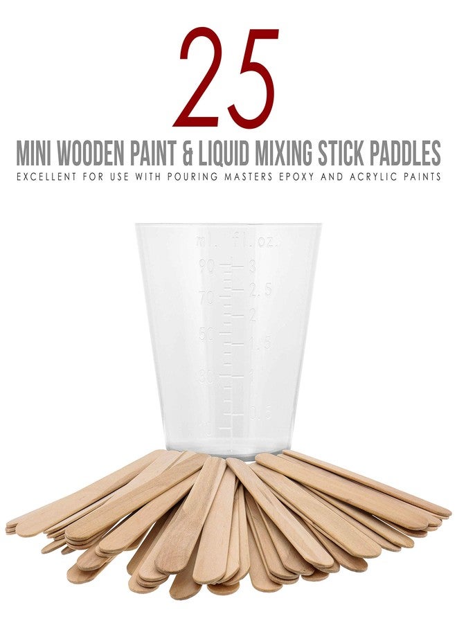 Pouring Masters أكواب قياس السوائل من بورينغ ماسترز، سعة 90 مل (3 أونصة) - أكواب بلاستيكية مدرجة (عبوة من 50 كوبًا) مع 25 عصا - أكواب خلط قابلة لإعادة الاستخدام للطلاء، والحرف اليدوية، والمطبخ، والمختبر، واللوازم الطبية، وراتنج الإيبوكسي، والفنون - Image 5