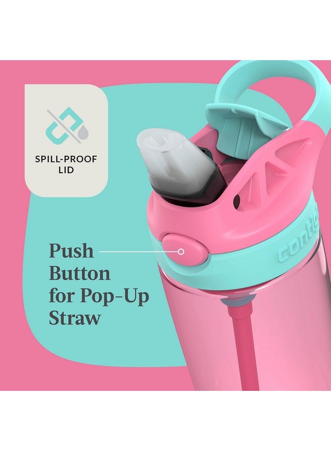 Contigo Aubrey Kids Cleanable Water Bottle With Silicone Straw And Spillproof Lid Dishwasher Safe 20Oz 2Pack Azaleajade & Blue Raspberryazalea - Image 5