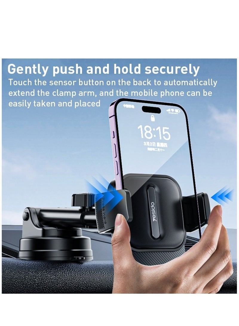 Yesido C174 Suction Cup Type Telescopic Car Phone Holder (Black) - Image 2