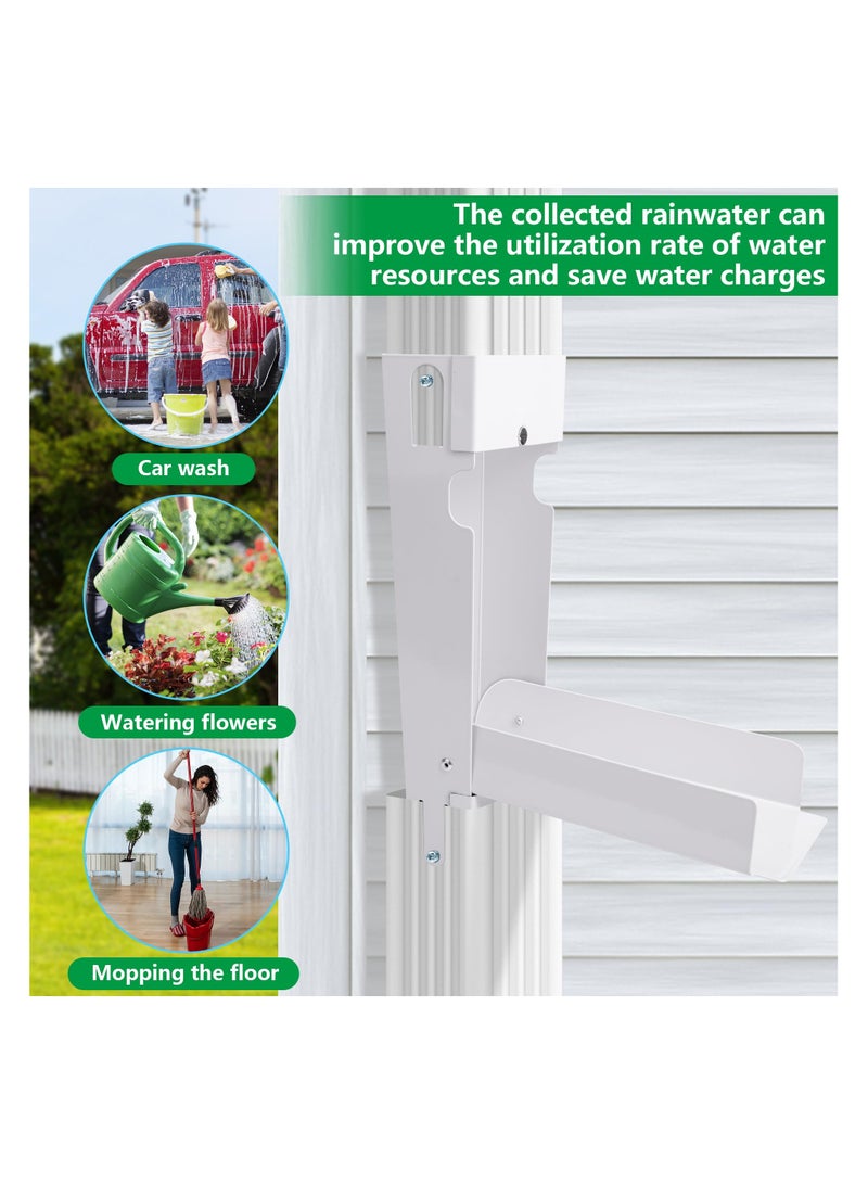 SYOSI Rainwater Collection System, Rain Barrel Diverter Catching Collection System, Stainless Steel Raindrop Rainwater Colander Fits 2" x 3" Standard Downspout (White) - Image 5