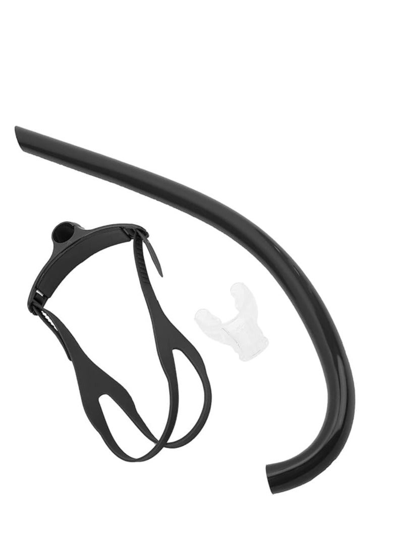 Generic Swimming Front Snorkel with Silicone Mouthpiece Comfortable and Safe Swimming Experience (Black) - Image 2