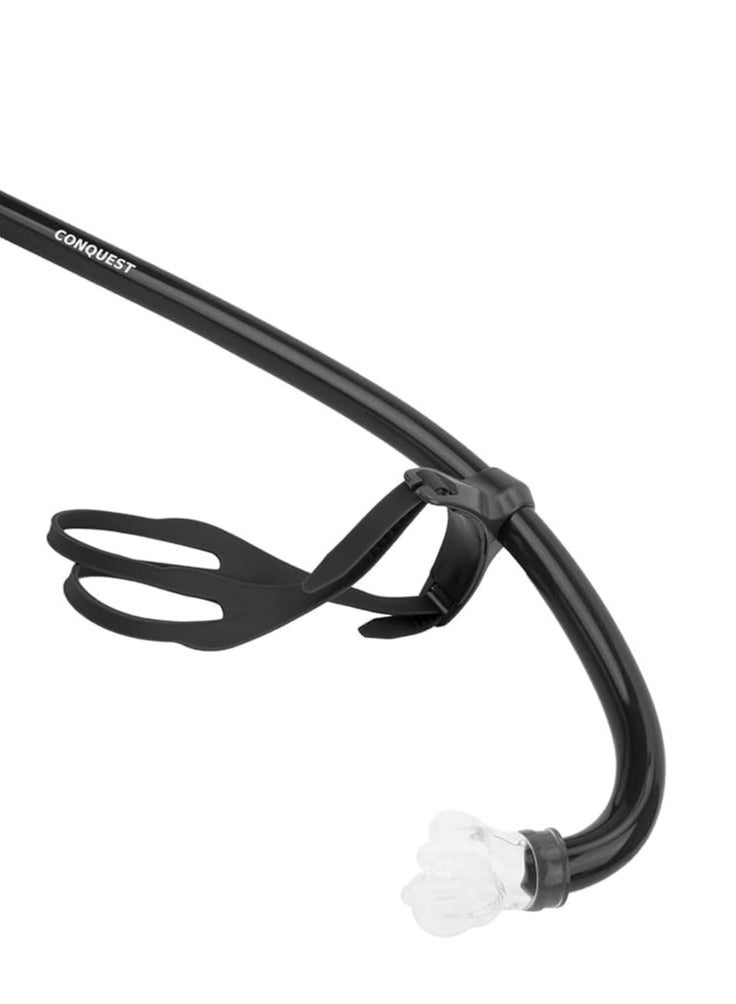 Generic Swimming Front Snorkel with Silicone Mouthpiece Comfortable and Safe Swimming Experience (Black) - Image 1